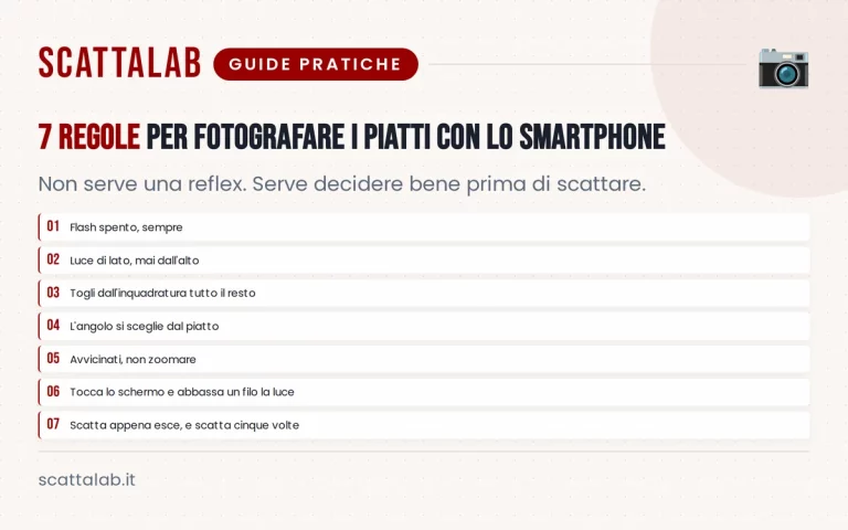 Come fotografare i piatti con lo smartphone: 7 regole che funzionano