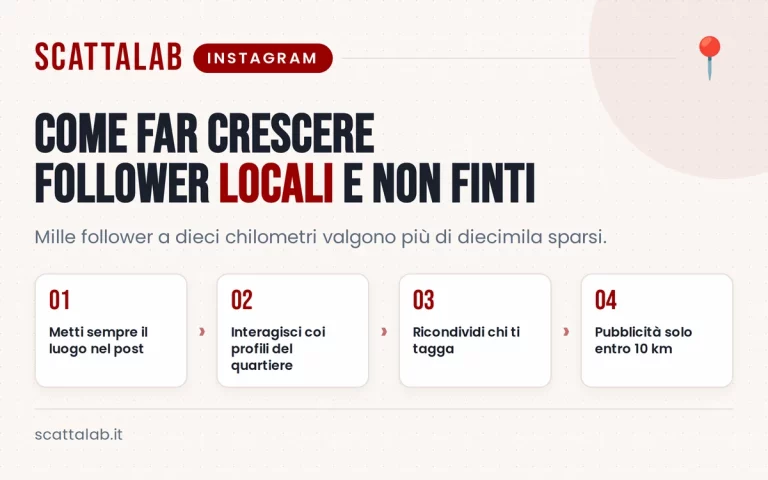 Infografica con azioni per aumentare follower locali del ristorante
