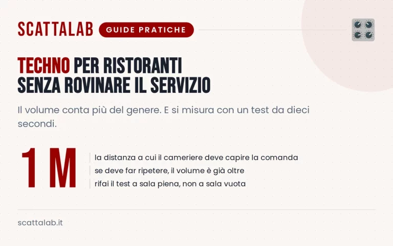 Techno sound per ristoranti senza rovinare il servizio